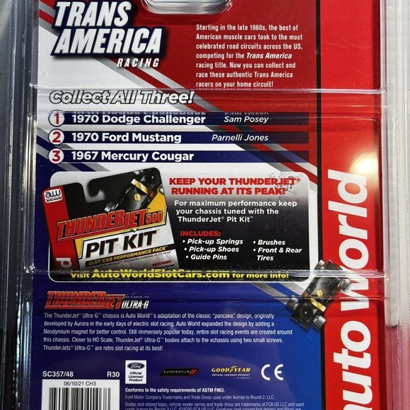 Sealed NEW Auto World 2021 Trans America 67 Mercury Cougar Thunder Jet Slot Car - Picture 2 of 2
